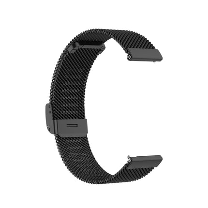 For Huawei GT/GT2 46mm/ Galaxy Watch 46mm/ Fossil Fossil Gen 5 Carlyle 46mm Stainless Steel Mesh Watch Wrist Strap 22MM(Black)-garmade.com