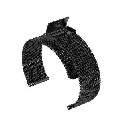 For Huawei GT/GT2 46mm/ Galaxy Watch 46mm/ Fossil Fossil Gen 5 Carlyle 46mm Stainless Steel Mesh Watch Wrist Strap 22MM(Black)-garmade.com