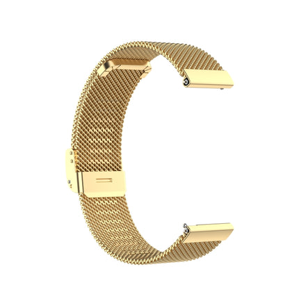 For Huawei GT/GT2 46mm/ Galaxy Watch 46mm/ Fossil Fossil Gen 5 Carlyle 46mm Stainless Steel Mesh Watch Wrist Strap 22MM(Gold)-garmade.com