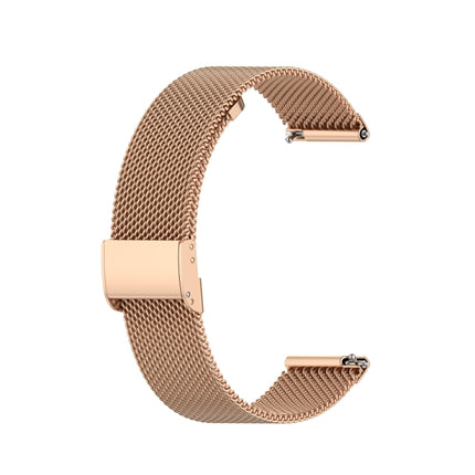For Huawei GT/GT2 46mm/ Galaxy Watch 46mm/ Fossil Fossil Gen 5 Carlyle 46mm Stainless Steel Mesh Watch Wrist Strap 22MM(Rose Gold)-garmade.com