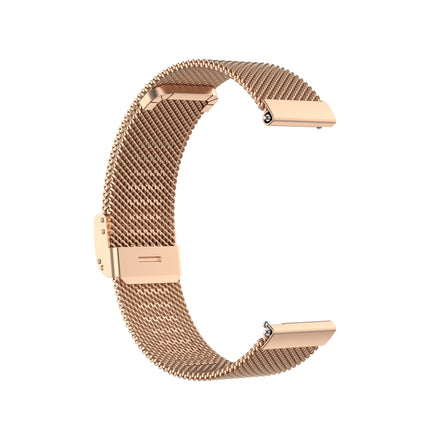 For Huawei GT/GT2 46mm/ Galaxy Watch 46mm/ Fossil Fossil Gen 5 Carlyle 46mm Stainless Steel Mesh Watch Wrist Strap 22MM(Rose Gold)-garmade.com