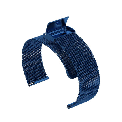 For Huawei GT/GT2 46mm/ Galaxy Watch 46mm/ Fossil Fossil Gen 5 Carlyle 46mm Stainless Steel Mesh Watch Wrist Strap 22MM(Dark Blue)-garmade.com