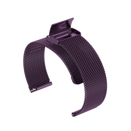 For Huawei GT/GT2 46mm/ Galaxy Watch 46mm/ Fossil Fossil Gen 5 Carlyle 46mm Stainless Steel Mesh Watch Wrist Strap 22MM(Purple)-garmade.com