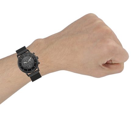 For Huawei GT/GT2 46mm/ Galaxy Watch 46mm/ Fossil Fossil Gen 5 Carlyle 46mm Stainless Steel Mesh Watch Wrist Strap 22MM(Purple)-garmade.com