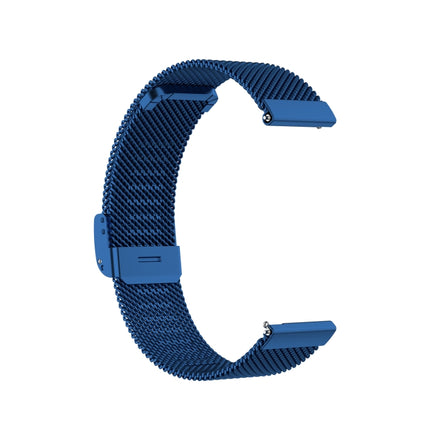 For Huawei GT2 42mm / Galaxy Watch 42mm /Galaxy Active2 Stainless Steel Mesh Watch Wrist Strap 20MM(Blue)-garmade.com
