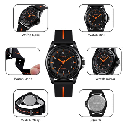 SKMEI 1578 Creative Stereo Dial Student Watch Casual Simple Male Quartz Watch(Orange)-garmade.com