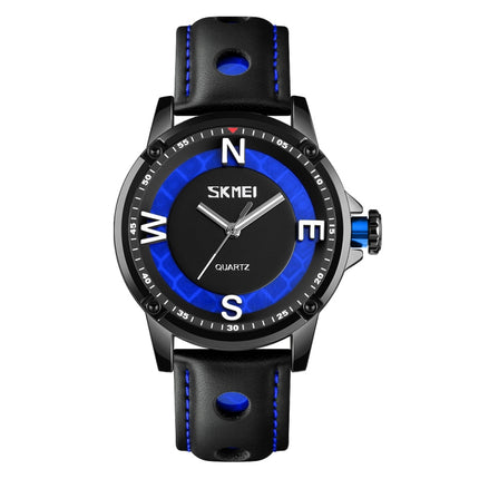 SKMEI 9211 Fashion Sports Stereo Dial Luminous Pointer Creative Watch Business Trend Men Quartz Watch(Blue)-garmade.com
