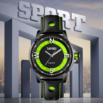 SKMEI 9211 Fashion Sports Stereo Dial Luminous Pointer Creative Watch Business Trend Men Quartz Watch(Red)-garmade.com
