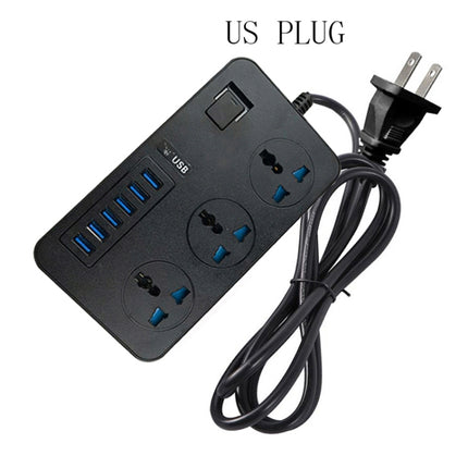 T09 3000W High Power Multi-Function Plug-in 3-Hole International Universal Jack + 6 USB Intelligent Charging US PLUG-garmade.com