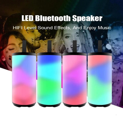 T&G TG169 LED Portable Bluetooth Speaker Outdoor Waterproof Subwoofer 3D Stereo Mini wireless Loudspeaker Support AUX FM TF card(Gray)-garmade.com