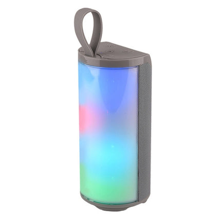 T&G TG169 LED Portable Bluetooth Speaker Outdoor Waterproof Subwoofer 3D Stereo Mini wireless Loudspeaker Support AUX FM TF card(Gray)-garmade.com