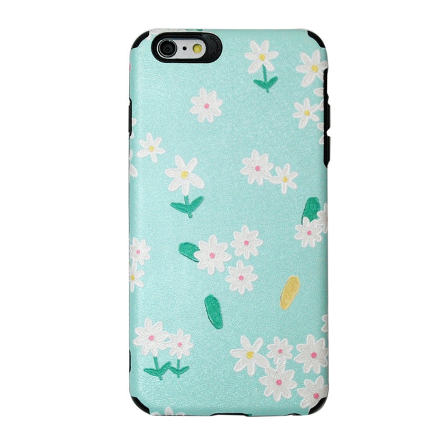 For iPhone 6SPlus/6Plus Chrysanthemum Pattern TPU+PC Four-corner Shockproof Protective Case with Holder(Chrysanthemum)-garmade.com