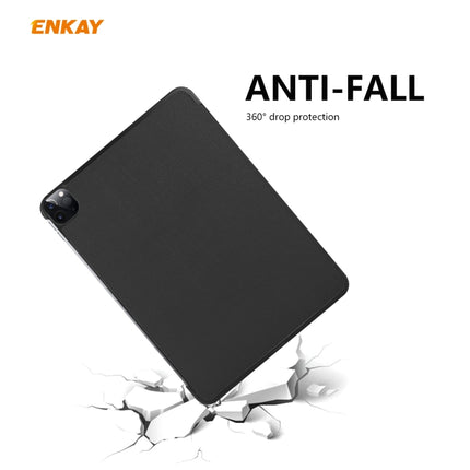 For iPad Pro 11 2022 / 2020 / 2021 ENKAY ENK-8001 Denim Pattern Horizontal Flip Leather Smart Tablet Case with Holder(White)-garmade.com