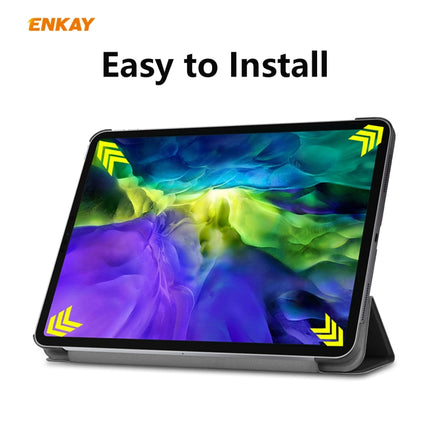 For iPad Pro 11 2022 / 2020 / 2021 ENKAY ENK-8001 Denim Pattern Horizontal Flip Leather Smart Tablet Case with Holder(White)-garmade.com