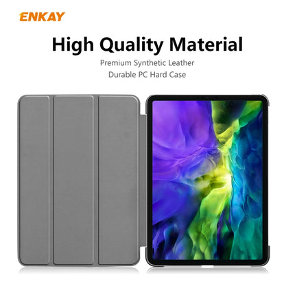 For iPad Pro 11 2022 / 2020 / 2021 ENKAY ENK-8001 Denim Pattern Horizontal Flip Leather Smart Tablet Case with Holder(Pink)-garmade.com