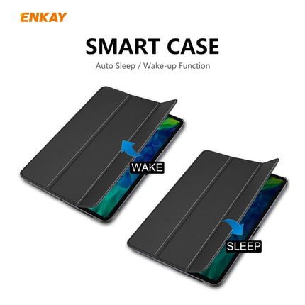 For iPad Pro 11 2022 / 2020 / 2021 ENKAY ENK-8001 Denim Pattern Horizontal Flip Leather Smart Tablet Case with Holder(Black)-garmade.com