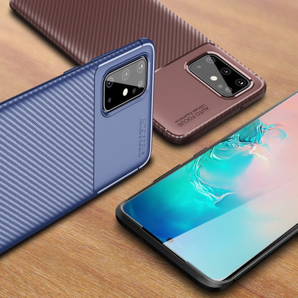 For Samsung Galaxy Note20 Ultra Carbon Fiber Texture Shockproof TPU Case(Blue)-garmade.com