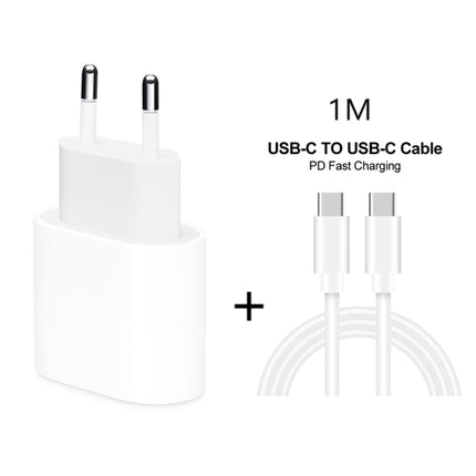 2 in 1 Single USB-C / Type-C Port Travel Charger + 3A PD 3.0 USB-C / Type-C to USB-C / Type-C Fast Charge Data Cable Set, Cable Length: 1m(EU Plug)-garmade.com