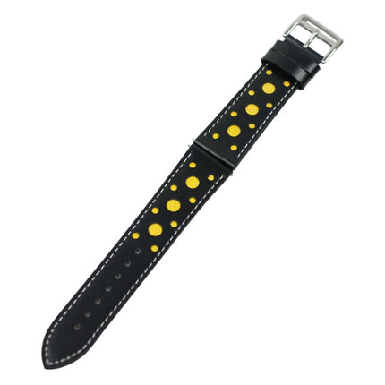 22mm For huawei watch GT2e / GT / GT2 46mm Hollow Leather Strap(Yellow)-garmade.com
