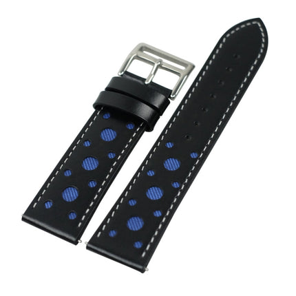 22mm For huawei watch GT2e / GT / GT2 46mm Hollow Leather Strap(Blue)-garmade.com