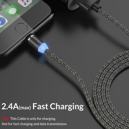 USB to Micro USB Magnetic Metal Connector Nylon Two-color Braided Magnetic Data Cable, Cable Length: 1m(Black)-garmade.com