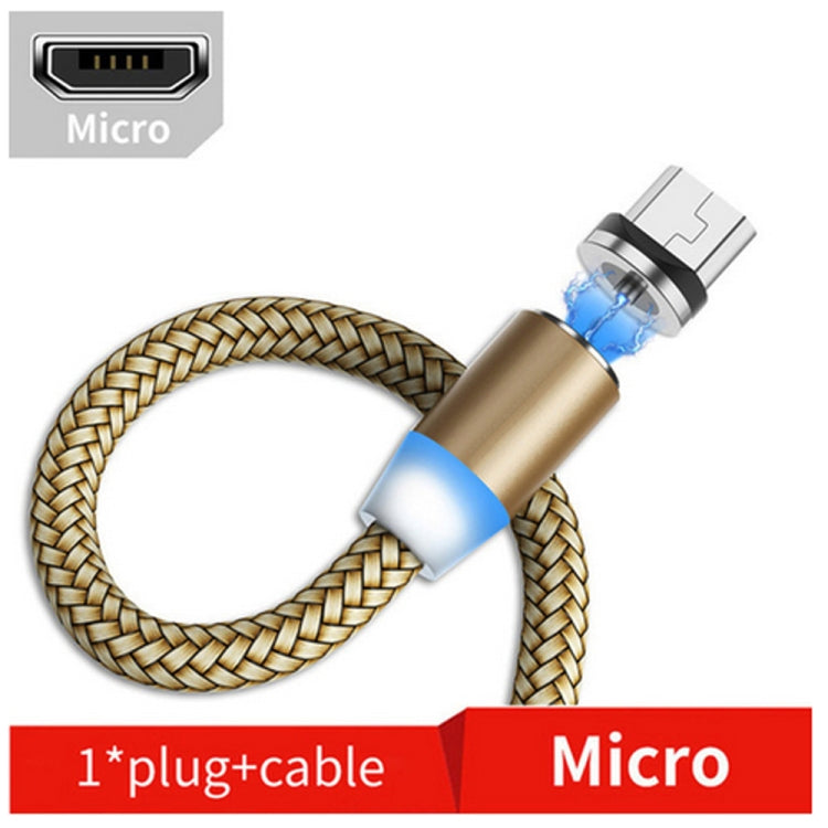 USB to Micro USB Magnetic Metal Connector Nylon Two-color Braided Magnetic Data Cable, Cable Length: 1m(Silver)-garmade.com