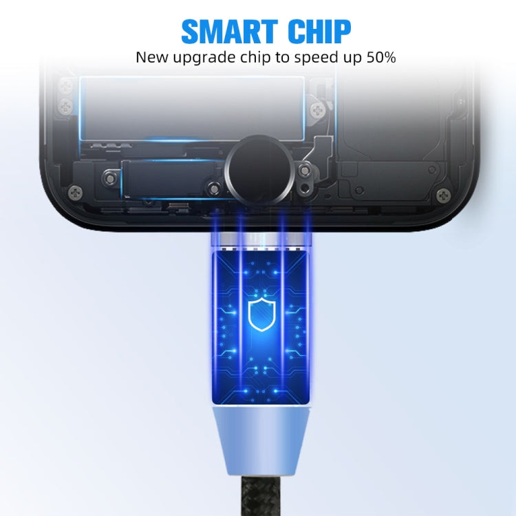 USB to Micro USB Magnetic Metal Connector Nylon Two-color Braided Magnetic Data Cable, Cable Length: 1m(Silver)-garmade.com