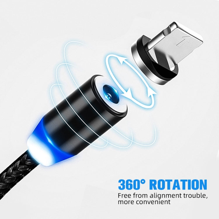 USB to Micro USB Magnetic Metal Connector Nylon Two-color Braided Magnetic Data Cable, Cable Length: 1m(Silver)-garmade.com