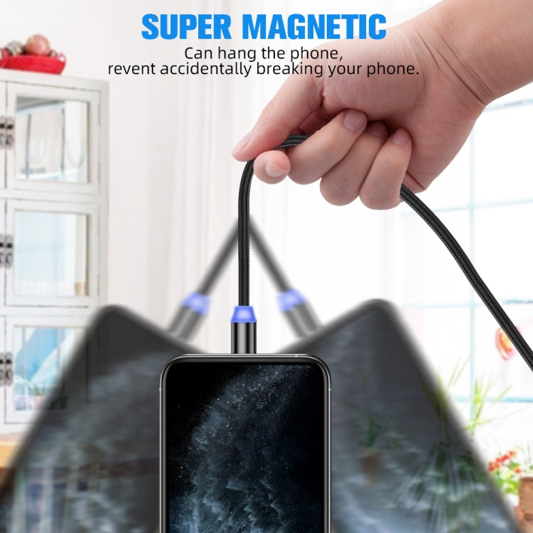 USB to Micro USB Magnetic Metal Connector Nylon Two-color Braided Magnetic Data Cable, Cable Length: 1m(Silver)-garmade.com