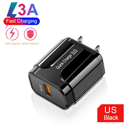 Portable QC3.0 18W USB Port Universal Quick Charging Charger, US Plug(White)-garmade.com