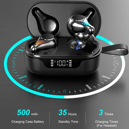 T8 Hifi Wireless Bluetooth 5.0 Earphone Waterproof Sports Gaming Earphone Noise Earbuds with LED Display(Cloth)-garmade.com