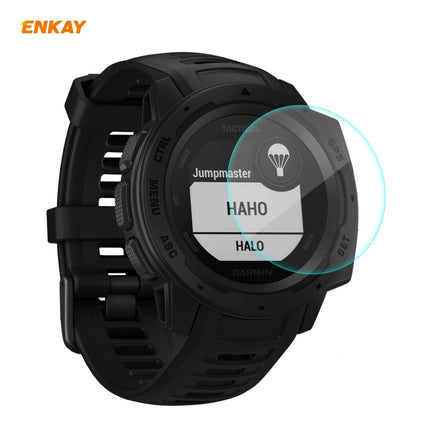 For Garmin Instinct Tactical ENKAY Hat-Prince 0.2mm 9H 2.15D Curved Edge Tempered Glass Screen Protector Watch Film-garmade.com