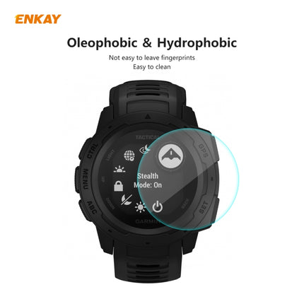 For Garmin Instinct Tactical ENKAY Hat-Prince 0.2mm 9H 2.15D Curved Edge Tempered Glass Screen Protector Watch Film-garmade.com