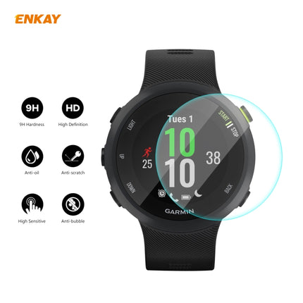 For Garmin Forerunner 45 / 45S 2 PCS ENKAY Hat-Prince 0.2mm 9H 2.15D Curved Edge Tempered Glass Screen Protector Watch Film-garmade.com