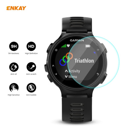 For Garmin Forerunner 735 / 735XT 2 PCS ENKAY Hat-Prince 0.2mm 9H 2.15D Curved Edge Tempered Glass Screen Protector Watch Film-garmade.com