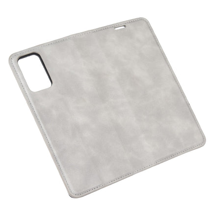 For Samsung Galaxy Note20 Retro-skin Business Magnetic Suction Leather Case with Holder & Card Slots & Wallet(Grey)-garmade.com
