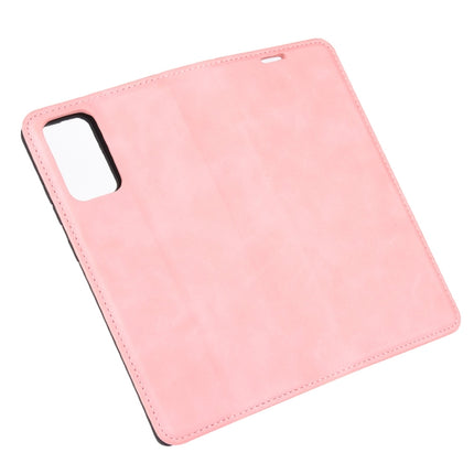 For Samsung Galaxy Note20 Retro-skin Business Magnetic Suction Leather Case with Holder & Card Slots & Wallet(Pink)-garmade.com