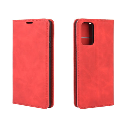 For Samsung Galaxy Note20 Retro-skin Business Magnetic Suction Leather Case with Holder & Card Slots & Wallet(Red)-garmade.com