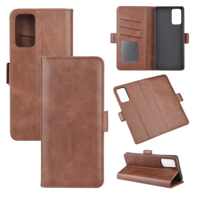 For Samsung Galaxy Note20 Dual-side Magnetic Buckle Horizontal Flip Leather Case with Holder & Card Slots & Wallet(Brown)-garmade.com