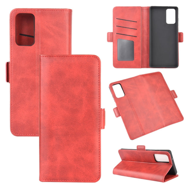 For Samsung Galaxy Note20 Dual-side Magnetic Buckle Horizontal Flip Leather Case with Holder & Card Slots & Wallet(Red)-garmade.com