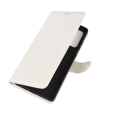For Samsung Galaxy Note20 Litchi Texture Horizontal Flip Protective Case with Holder & Card Slots & Wallet(White)-garmade.com