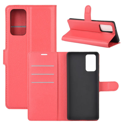 For Samsung Galaxy Note20 Litchi Texture Horizontal Flip Protective Case with Holder & Card Slots & Wallet(Red)-garmade.com