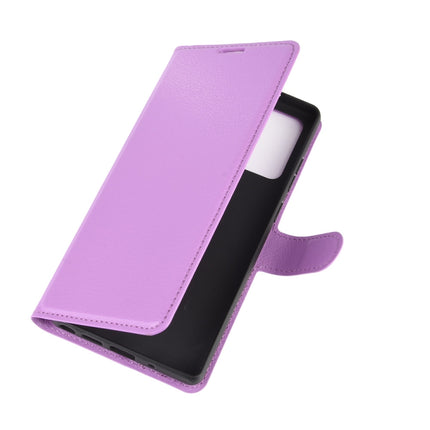 For Samsung Galaxy Note20 Litchi Texture Horizontal Flip Protective Case with Holder & Card Slots & Wallet(Purple)-garmade.com