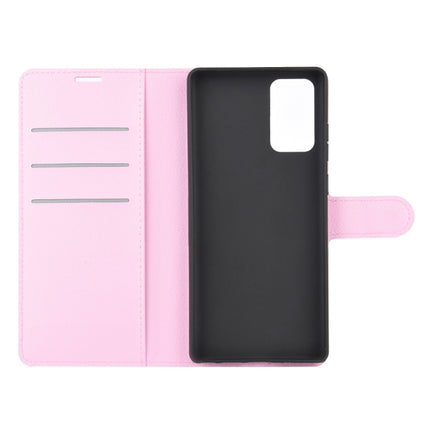For Samsung Galaxy Note20 Litchi Texture Horizontal Flip Protective Case with Holder & Card Slots & Wallet(Pink)-garmade.com