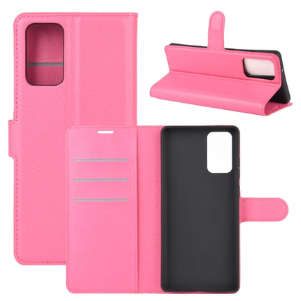 For Samsung Galaxy Note20 Litchi Texture Horizontal Flip Protective Case with Holder & Card Slots & Wallet(Rose red)-garmade.com