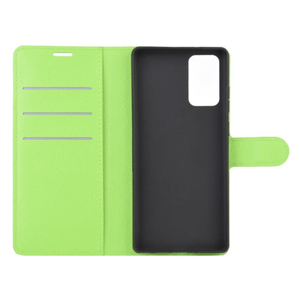 For Samsung Galaxy Note20 Litchi Texture Horizontal Flip Protective Case with Holder & Card Slots & Wallet(Green)-garmade.com