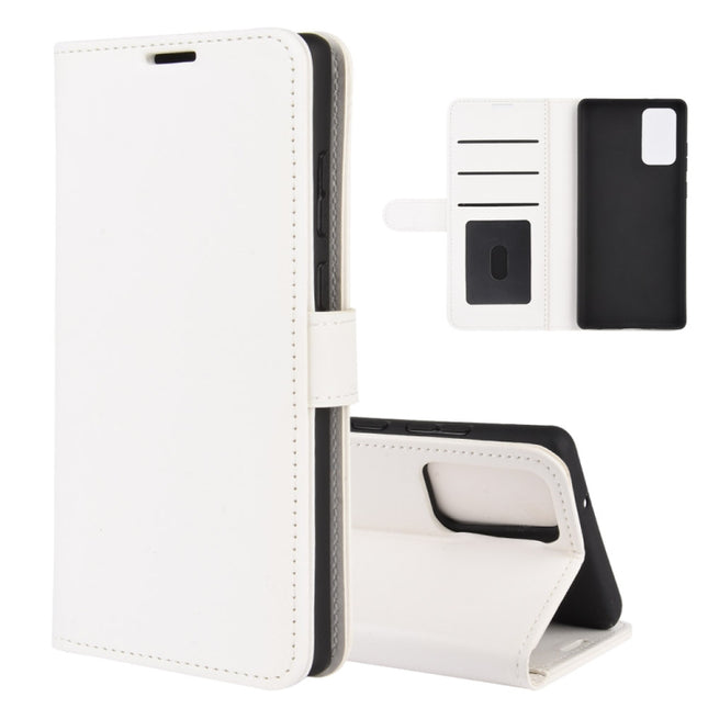 For Samsung Galaxy Note20 R64 Texture Single Horizontal Flip Protective Case with Holder & Card Slots & Wallet& Photo Frame(White)-garmade.com