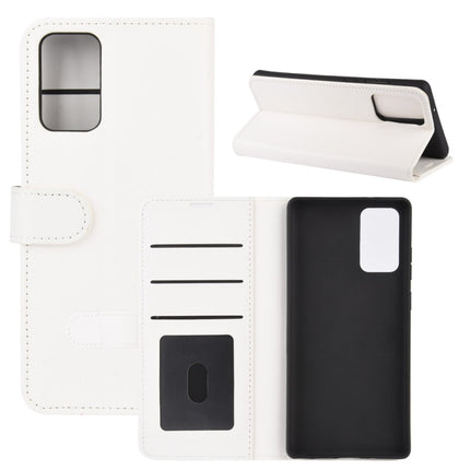 For Samsung Galaxy Note20 R64 Texture Single Horizontal Flip Protective Case with Holder & Card Slots & Wallet& Photo Frame(White)-garmade.com