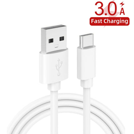 2 in 1 USB to USB-C / Type-C Data Cable + 30W QC 3.0 4 USB Interfaces Mobile Phone Tablet PC Universal Quick Charger Travel Charger Set, EU Plug(White)-garmade.com