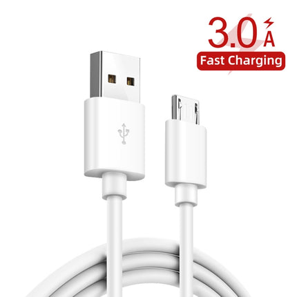 2 in 1 1m USB to Micro USB Data Cable + 30W QC 3.0 4 USB Interfaces Mobile Phone Tablet PC Universal Quick Charger Travel Charger Set, US Plug(White)-garmade.com